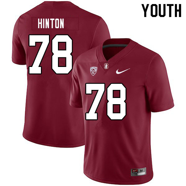 Youth #78 Myles Hinton Stanford Cardinal College Football Jerseys Sale-Cardinal